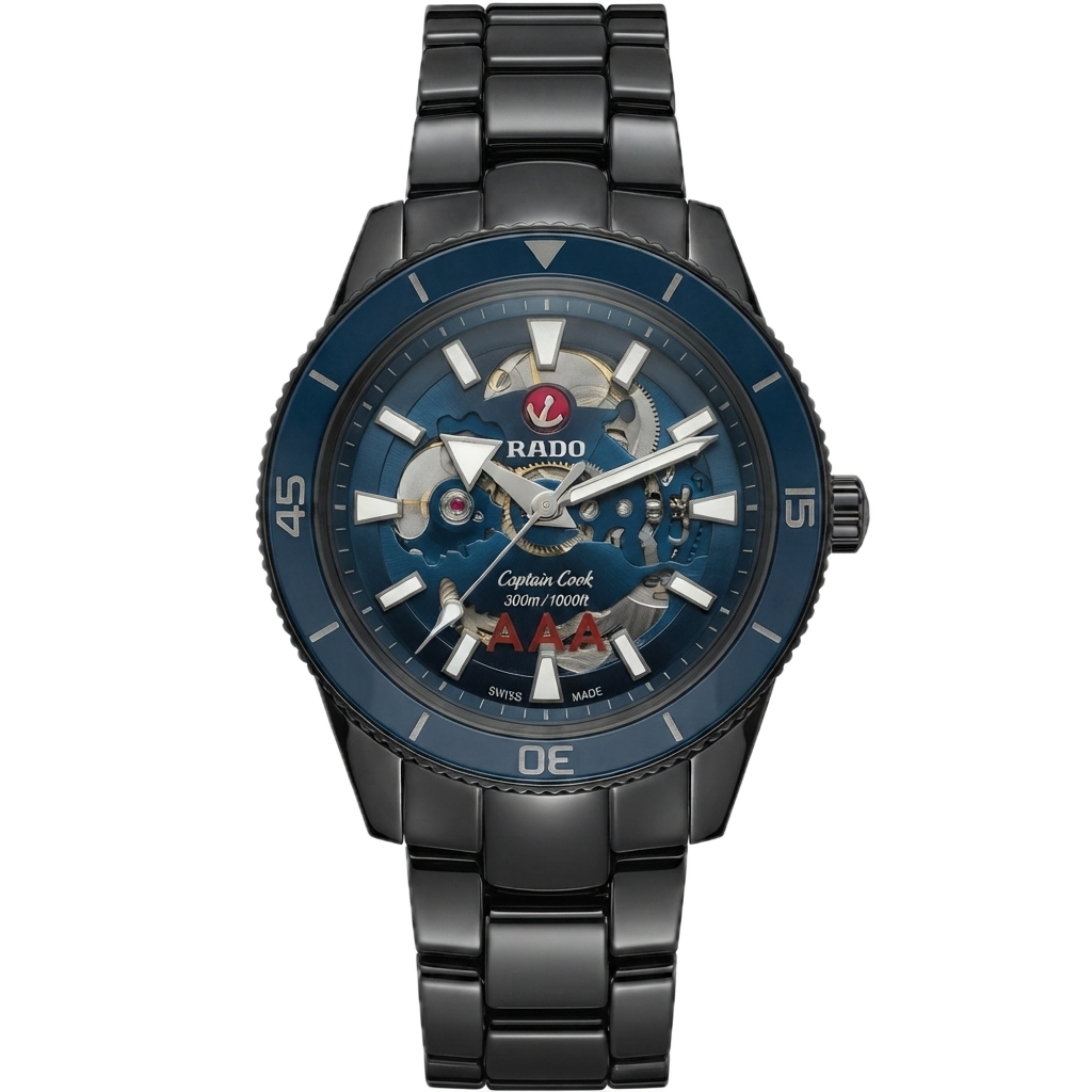 RADO CAPTAIN COOK SKELETON - BLACK BLUE