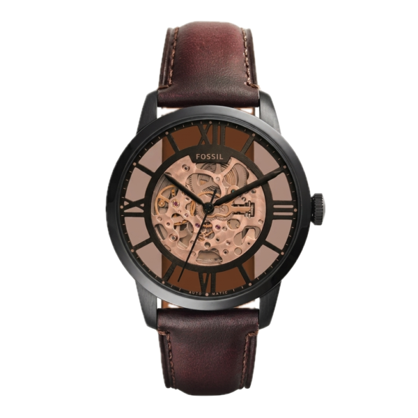 FOSSIL TOWNSMAN AUTOMATIC DARK BROWN LEATHER