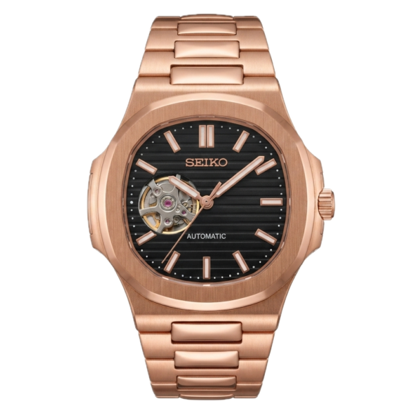 SEIKO MOD NAUTILUS SILVER GOLD BLACK