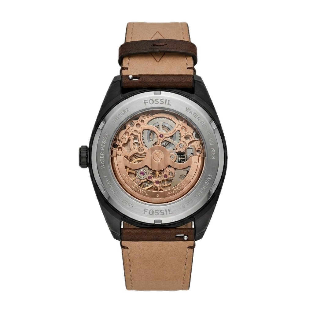 FOSSIL EVERETT AUTOMATIC DARK BROWN LEATHER - Image 2