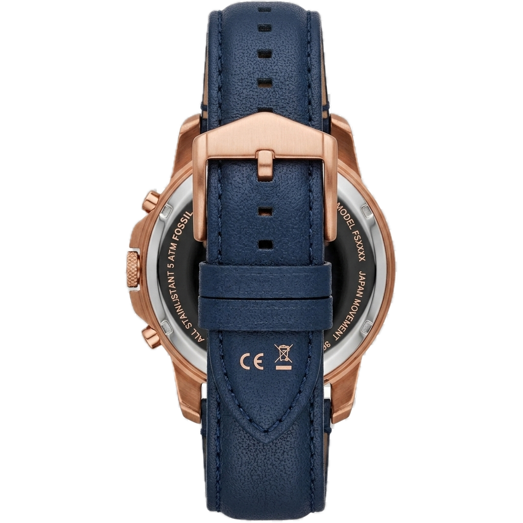 FOSSIL GRANT CRONOGRAPH NAVY LEATHER - Image 2