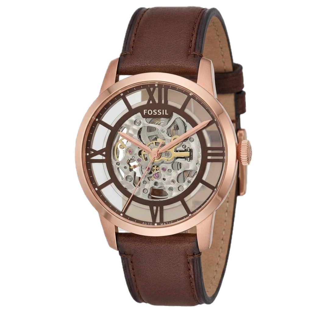 FOSSIL TOWNSMAN AUTOMATIC BROWN LEATHER WATCH - Image 2