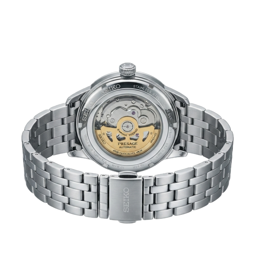 SEIKO PRESAGE AUTOMATIC OPWN HEART SILVER WHITE - Image 2