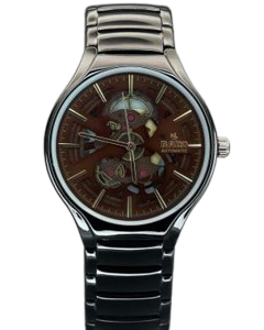 RADO TRUE ROUND AUTOMATIC OPEN HEART - BLACK BROWN