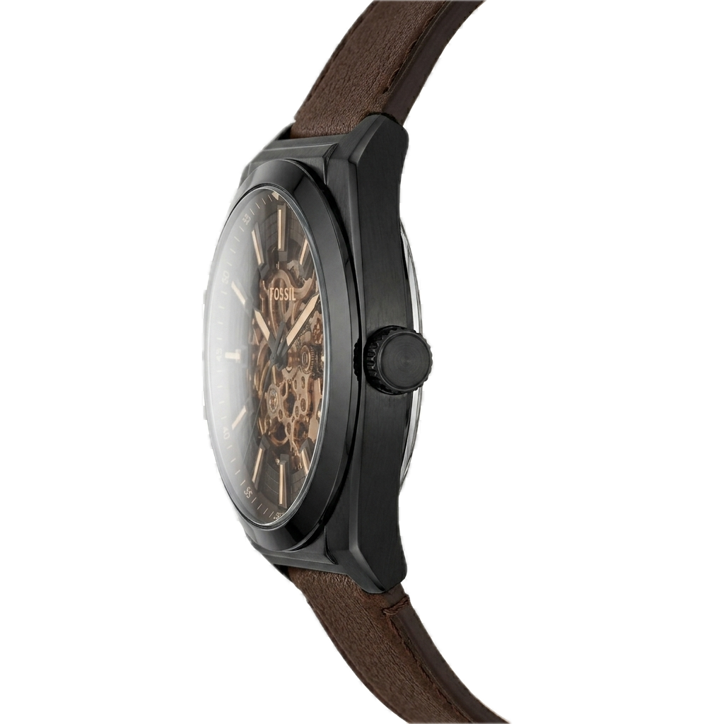 FOSSIL EVERETT AUTOMATIC DARK BROWN LEATHER - Image 3