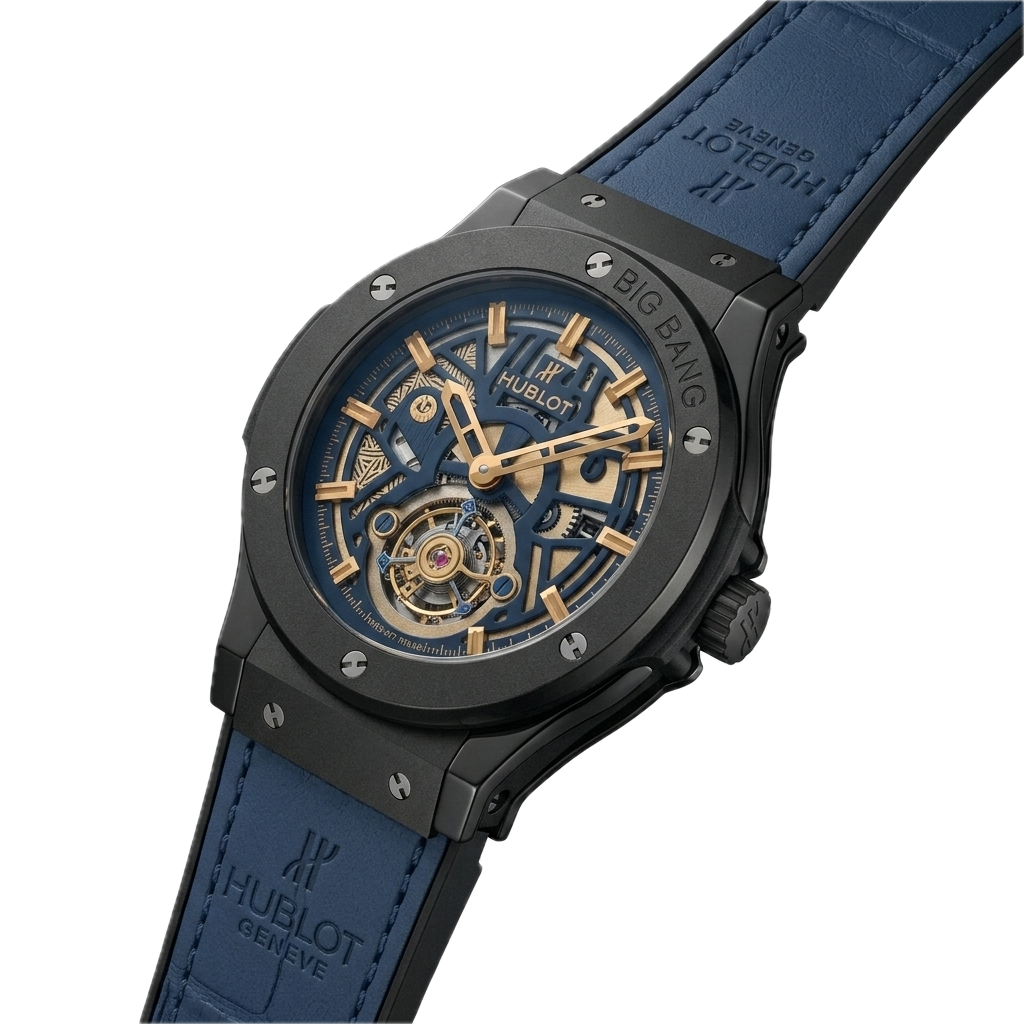 HUBLOT CLASSIC FUSION TOURBILLON SKELETON BLUE CERAMIC - Image 3