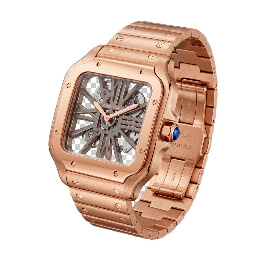 CARTIER SANTOS DE CARTIER SKELETON WATCH - GOLD - Image 4