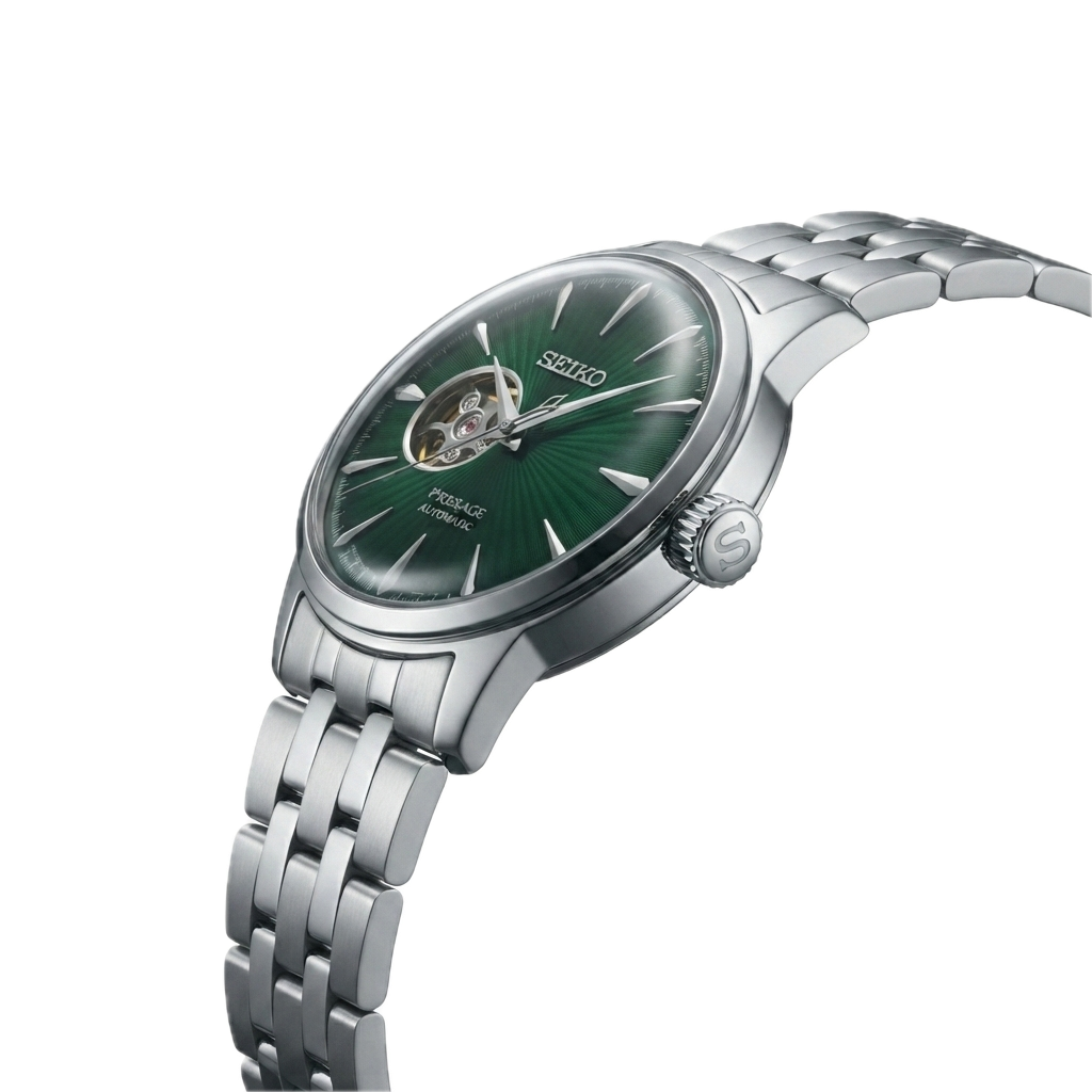SEIKO PRESAGE AUTOMATIC OPWN HEART SILVER - Image 4