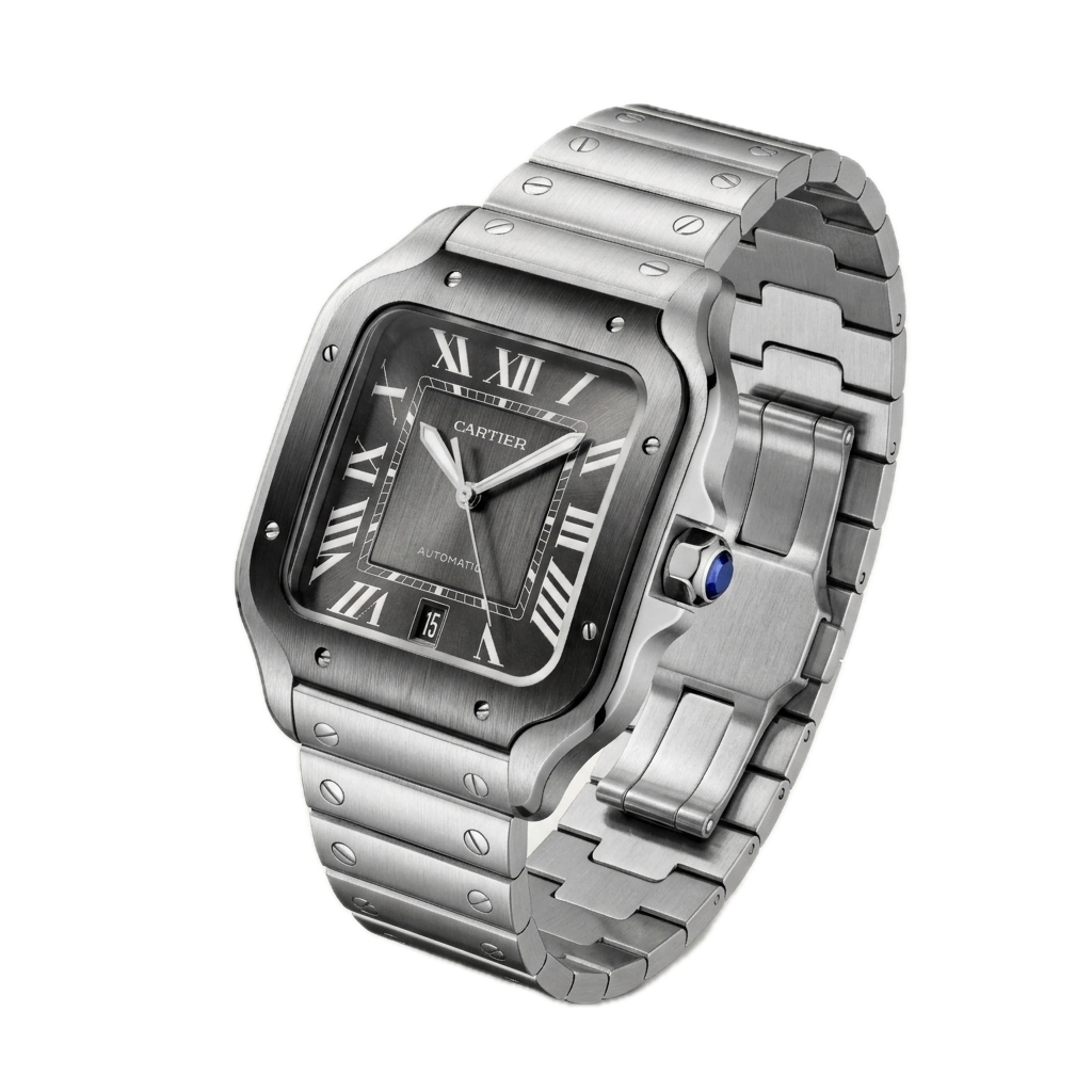 CARTIER SANTOS DE CARTIER WATCH SILVER GREY - Image 4