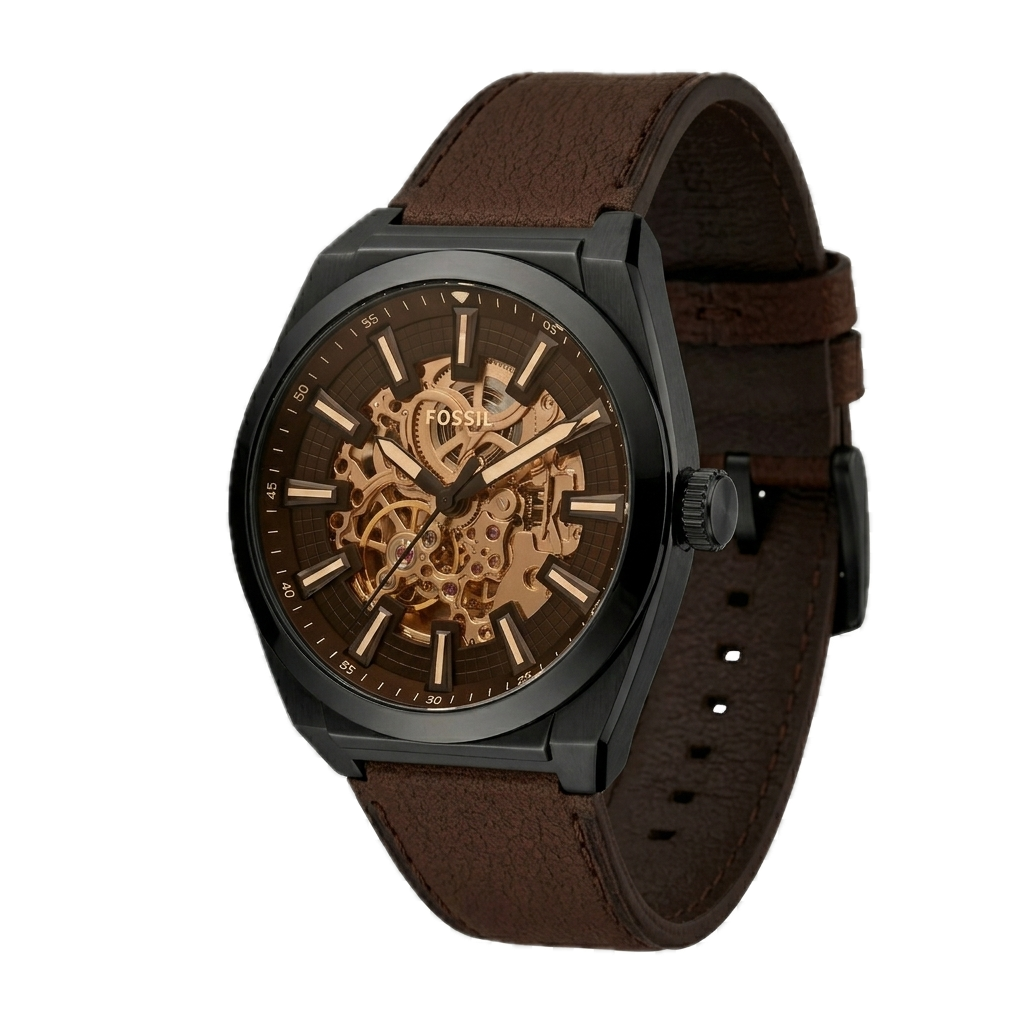 FOSSIL EVERETT AUTOMATIC DARK BROWN LEATHER - Image 4