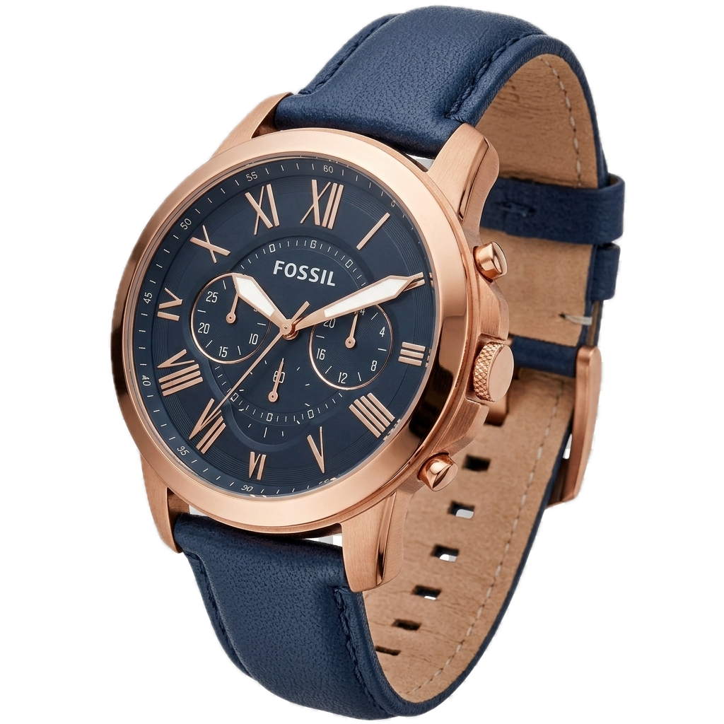 FOSSIL GRANT CRONOGRAPH NAVY LEATHER - Image 4