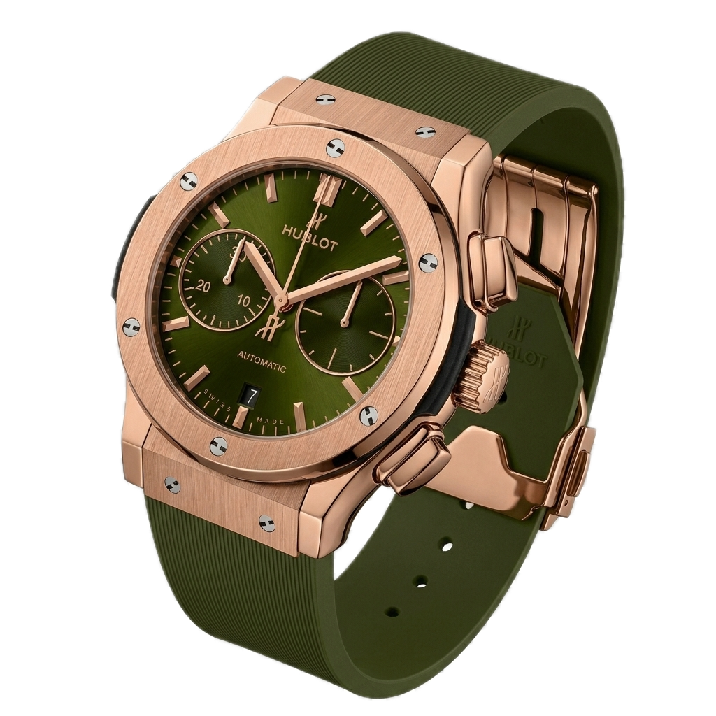 HUBLOT CLASSIC FUSION CHRONOGRAP KING GOLD GREEN - Image 4