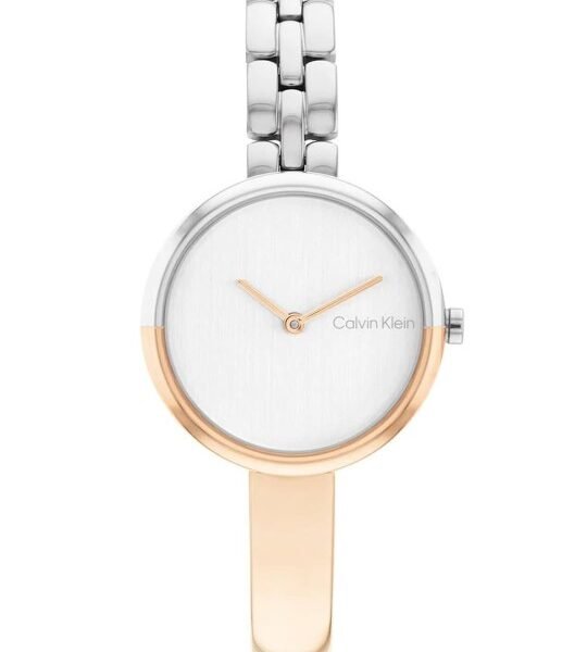 CALVIN KLIEN WOMEN ROUND DUAL TONE WATCH